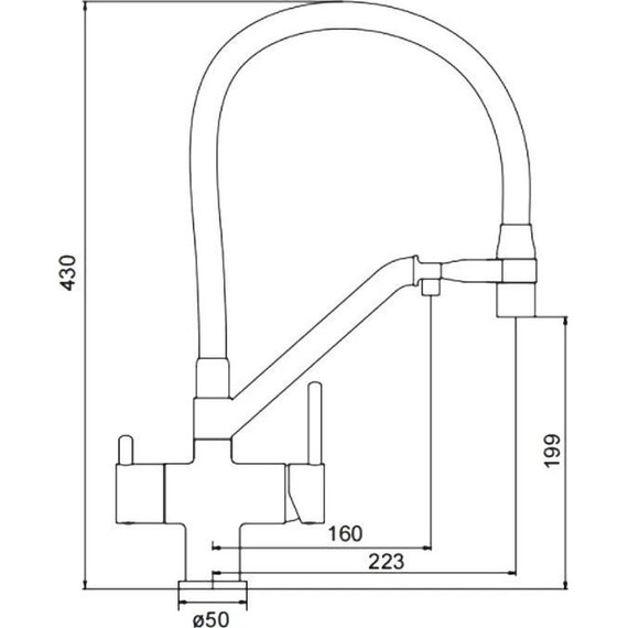 Смеситель для кухни Gappo G4398-80, черный/хром - 3 Смеситель для кухни Gappo G4398-80, черный/хром фото 3