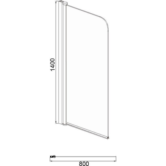 Шторка для ванны Azario Merrit 80х140 см AZ-NF6211 800 Black, черный/прозрачное - 3 Шторка для ванны Azario Merrit 80х140 см AZ-NF6211 800 Black, черный/прозрачное фото 3