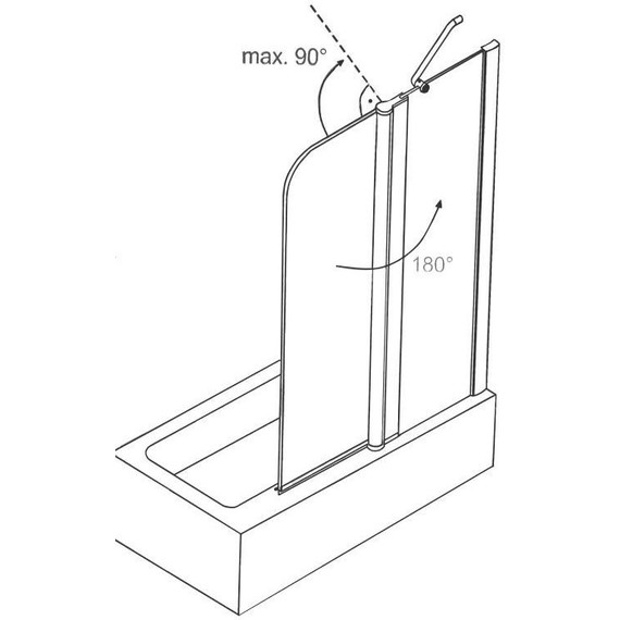 Шторка для ванны Azario Merrit 110х140 см AZ-NF6221 1100, хром/прозрачное фото 4