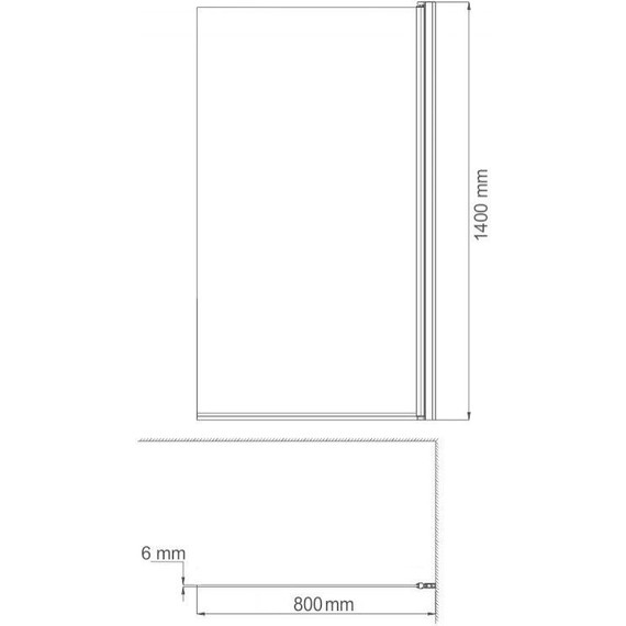 Шторка для ванны Azario Merrit 80х140 см AZ-NF6310-1 800 Black, чёрный/прозрачное фото 3