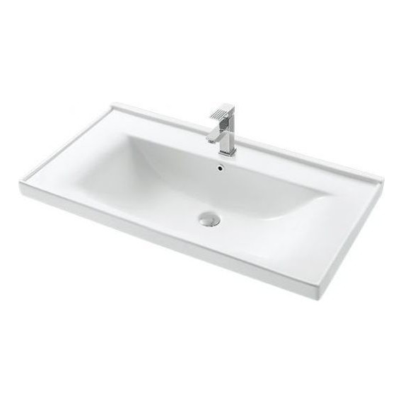 Тумба напольная с раковиной Mirsant Soho Quadro 100/2 см с доводчиком, белый - 2 Тумба напольная с раковиной Mirsant Soho Quadro 100/2 см с доводчиком, белый фото 2