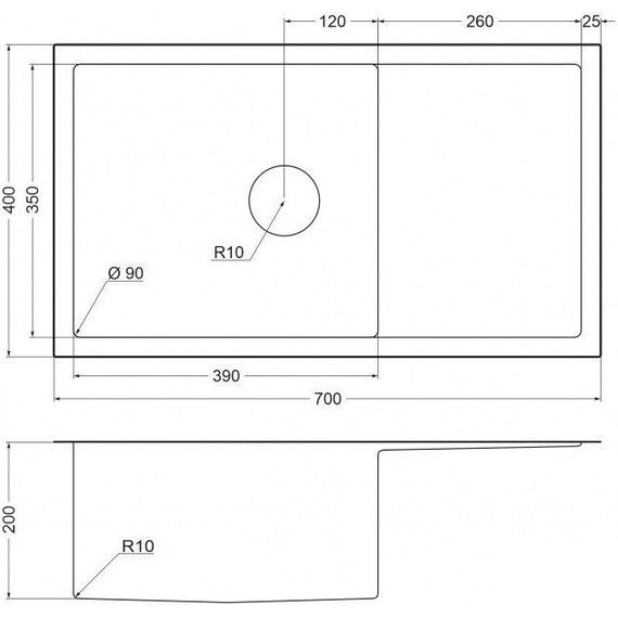 Кухонная мойка Emar EMB-124 PVD Nano Dark 1,2 мм, чёрный, Цвет производителя: чёрный фото 2