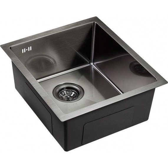 Кухонная мойка Emar EMB-130 PVD Nano Dark 1 мм, чёрный, Цвет производителя: чёрный фото 