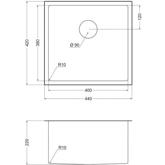 Кухонная мойка Emar EMB-131 PVD Nano Dark 1 мм, чёрный, Цвет производителя: чёрный фото 2