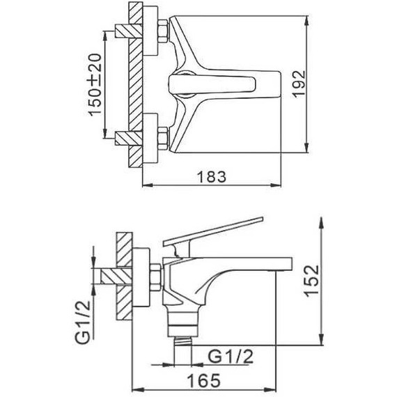 Смеситель для ванны Frap F3257, черный/хром фото 10