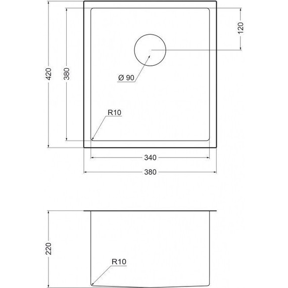 Кухонная мойка Emar EMB-130 PVD Nano Satine 1 мм, сатин, Цвет производителя: сатин фото 2
