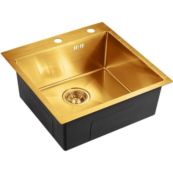 Кухонная мойка Emar EMB-117A PVD Nano Golden 1 мм, золото, Цвет производителя: золото фото 