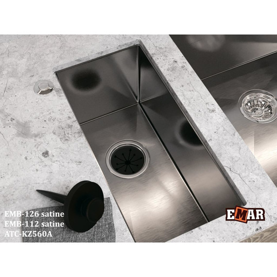 Кухонная мойка Emar EMB-126A PVD Nano Satine 1 мм, сатин, Цвет производителя: сатин фото 2