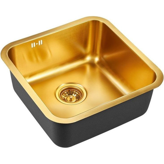 Кухонная мойка Emar EMB-127A PVD Nano Golden 0,8 мм, золото, Цвет производителя: золото фото 