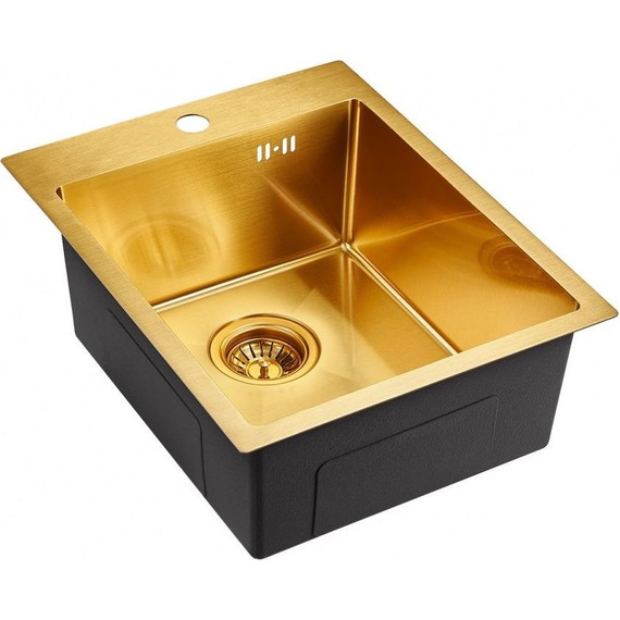 Кухонная мойка Emar EMB-128A PVD Nano Golden 1 мм, золото, Цвет производителя: золото фото 