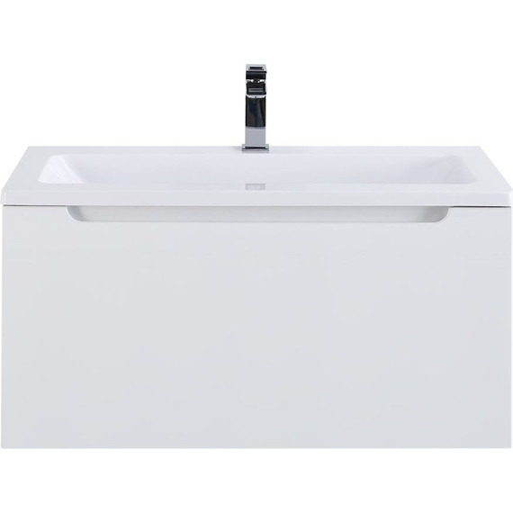Тумба подвесная с раковиной BelBagno ETNA-M-800/380-1C-SO-BL 80 см, Bianco Lucido фото 