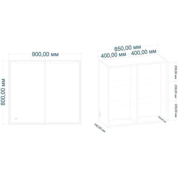Зеркало-шкаф Art&Max Merano Led 90 см AM-Mer-900-800-1D-R-DS-F (подсветка, диммер, функция антизапотеватель, сенсорный выключатель) - 2 Зеркало-шкаф Art&Max Merano Led 90 см AM-Mer-900-800-1D-R-DS-F (подсветка, диммер, функция антизапотеватель, сенсорный выключатель) фото 2
