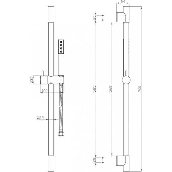 Набор смесителей 3 в 1 для ванны BelBagno Uno, черный матовый - 7 Набор смесителей 3 в 1 для ванны BelBagno Uno, черный матовый фото 7