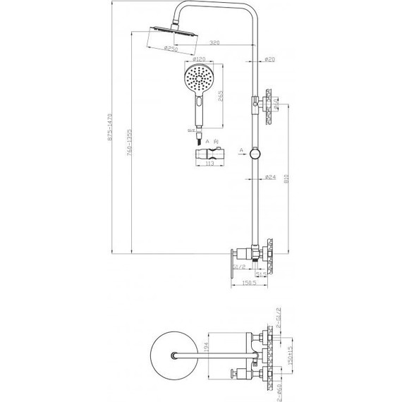 Душевая стойка Cezares MOMENTO-CD-01 - 2 Душевая стойка Cezares MOMENTO-CD-01 фото 2