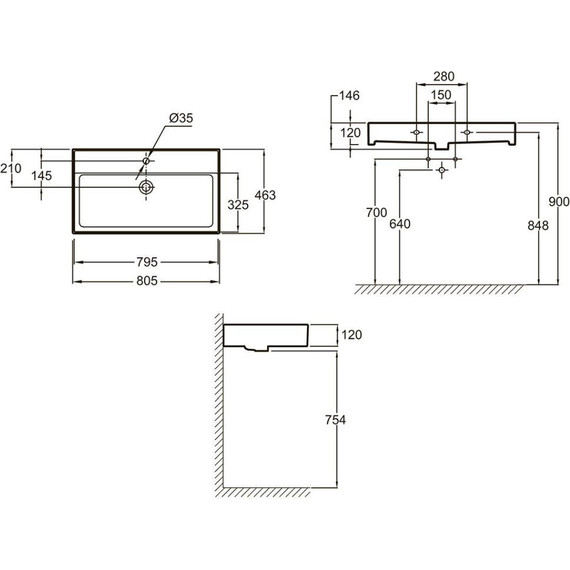 Раковина подвесная Jacob Delafon Vivienne 80 см EXBI112-NGM, черный матовый фото 2