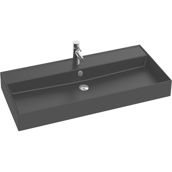 Раковина подвесная Jacob Delafon Vivienne 100 см EXBJ112-NGM, черный матовый фото 