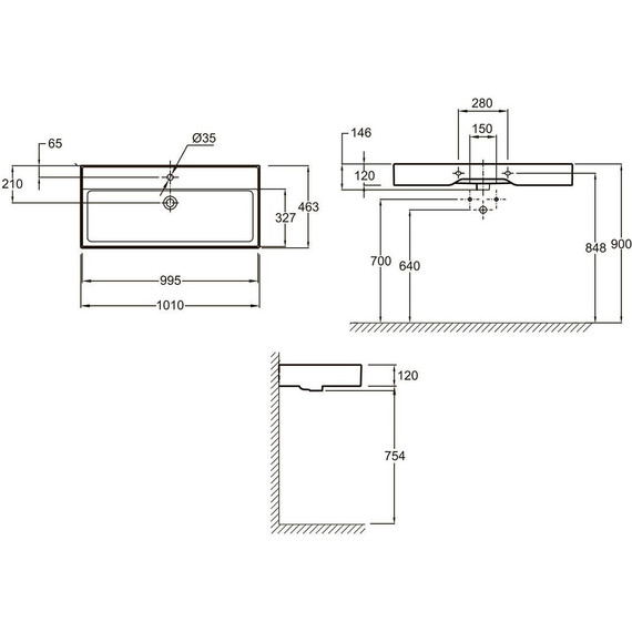 Раковина подвесная Jacob Delafon Vivienne 100 см EXBJ112-NGM, черный матовый фото 2