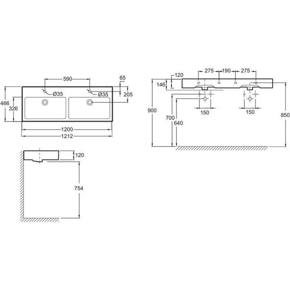 Раковина подвесная Jacob Delafon Vivienne 120 см EXBL112-00 фото 3