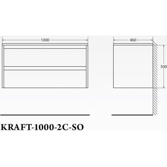 Тумба подвесная со столешницей BelBagno Kraft 100 см KRAFT-1000-2C-SO-BO+KEP-100-MGL-W0 - 5 Тумба подвесная со столешницей BelBagno Kraft 100 см KRAFT-1000-2C-SO-BO+KEP-100-MGL-W0 фото 5