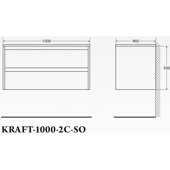 Тумба подвесная со столешницей BelBagno Kraft 100 см KRAFT-1000-2C-SO-RNN+KEP-100-MCO фото 7