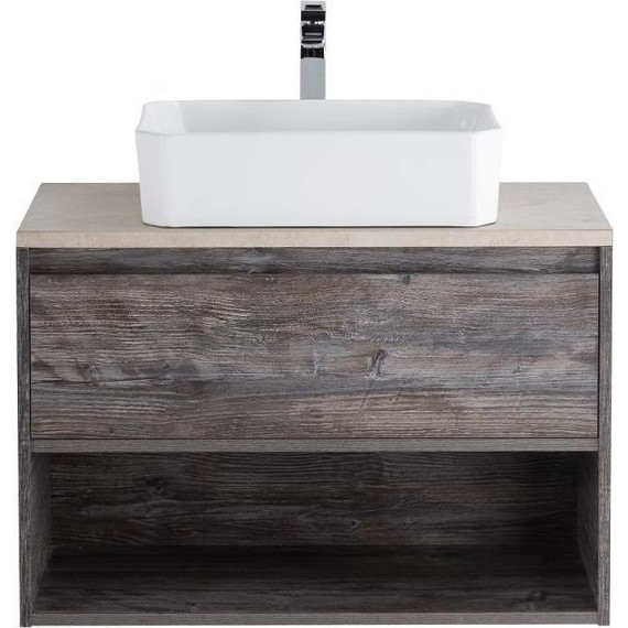 Тумба подвесная со столешницей BelBagno Kraft 80 см KRAFT-800-1C-SO-PP+KEP-80-MCO фото 