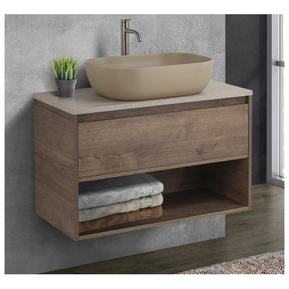 Тумба подвесная со столешницей BelBagno Kraft 80 см KRAFT-800-1C-SO-RT+KEP-80-MCO фото 4