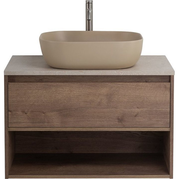 Тумба подвесная со столешницей BelBagno Kraft 80 см KRAFT-800-1C-SO-RT+KEP-80-MCO фото 