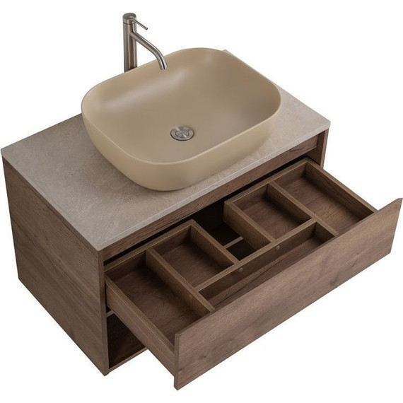 Тумба подвесная со столешницей BelBagno Kraft 80 см KRAFT-800-1C-SO-RT+KEP-80-MCO фото 2