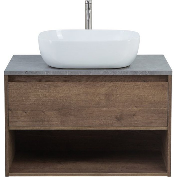 Тумба подвесная со столешницей BelBagno Kraft 80 см KRAFT-800-1C-SO-RT+KEP-80-MGL фото 