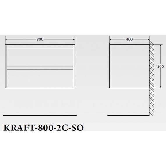 Тумба подвесная со столешницей BelBagno Kraft 80 см KRAFT-800-2C-SO-BO+KEP-80-MGL-W0 фото 5