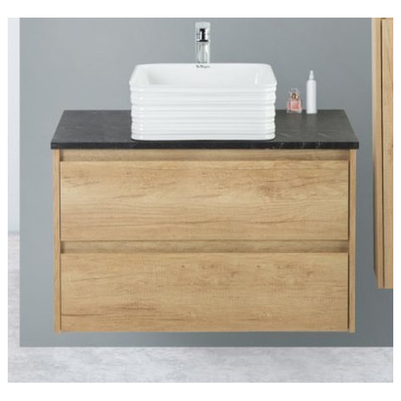 Тумба подвесная со столешницей BelBagno Kraft 80 см KRAFT-800-2C-SO-RNN+KEP-80-MNO фото 
