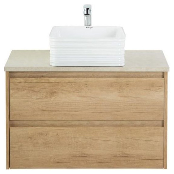 Тумба подвесная со столешницей BelBagno Kraft 90 см KRAFT-900-2C-SO-RNN+KEP-90-MCO фото 