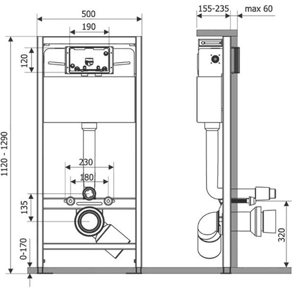 Инсталляция для унитаза Veconi Frame 500 VF500 фото 3