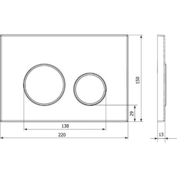 Кнопка смыва Veconi Round VFR005WCH, белый/хром глянец фото 2
