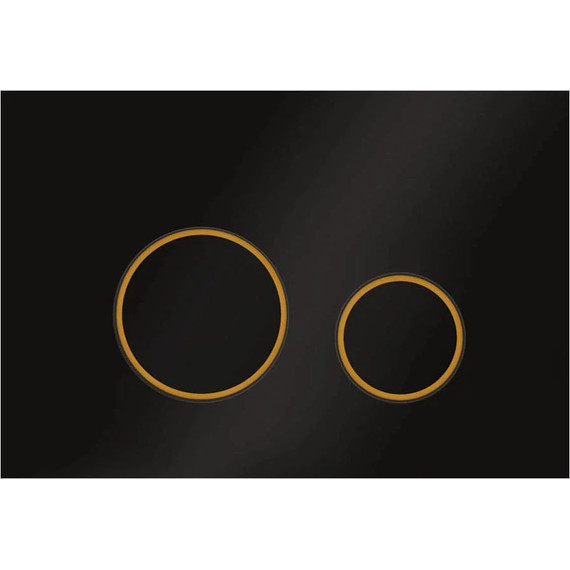 Кнопка смыва Veconi Round Design VFRD004BLG, черный/золото матовое фото 