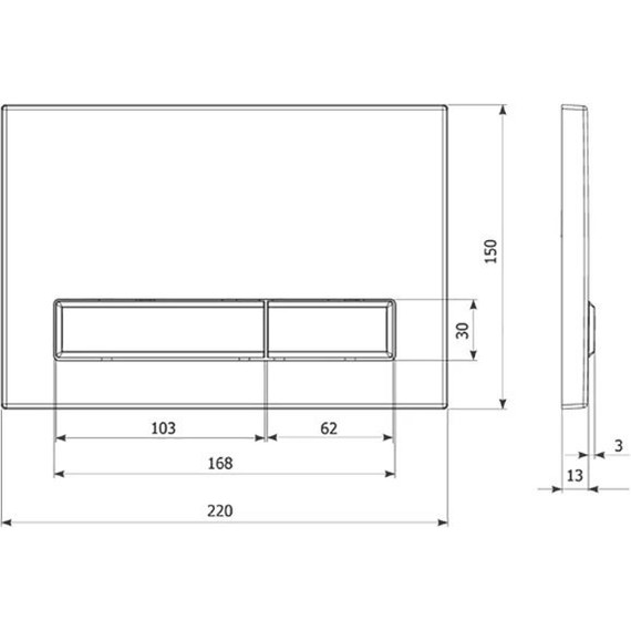Кнопка смыва Veconi Square Design VFSD003WHG, белый/золото матовое фото 2