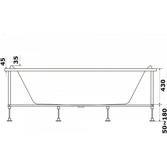 Каркас для ванны Azario Верда 1800x800 мм ВРК0001 фото 2