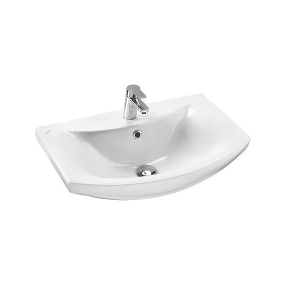 Тумба напольная с раковиной Акватон Бекка 60 см 1A1966K1BAC20, белый глянцевый/дуб сомерсет фото 3