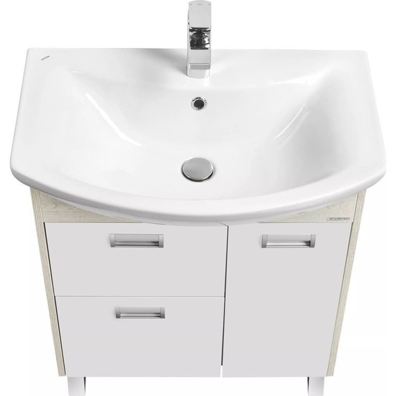 Тумба напольная с раковиной Акватон Бекка 70 см 1A2087K1BAC20, белый глянцевый/дуб сомерсет фото 4