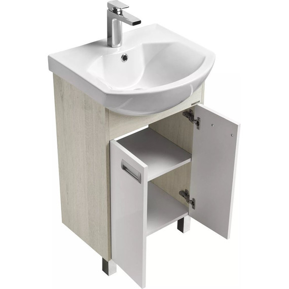 Тумба напольная с раковиной Акватон Бекка 50 см 1A2108K1BAC20, белый глянцевый/дуб сомерсет - 4 Тумба напольная с раковиной Акватон Бекка 50 см 1A2108K1BAC20, белый глянцевый/дуб сомерсет фото 4
