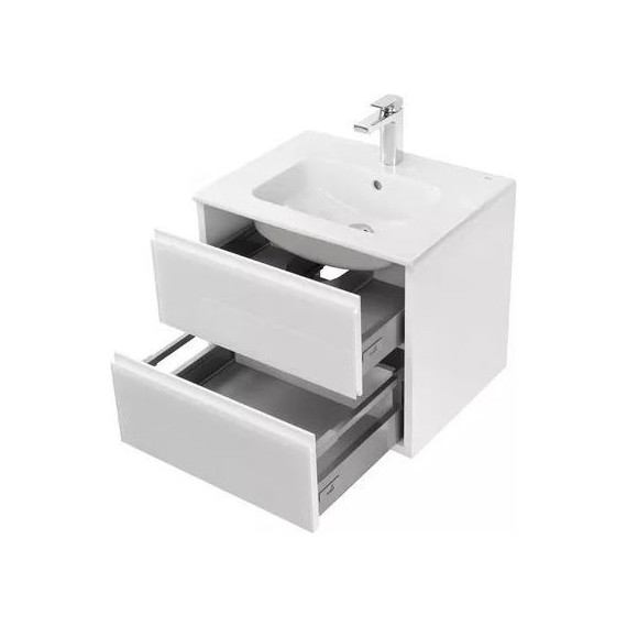 Тумба подвесная с раковиной Акватон Римини 60 см 1A2266K1RN010, белый глянцевый фото 6