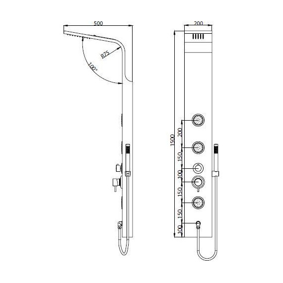 Гидромассажная панель RGW SP-04 21140104-10, хром матовый - 6 Гидромассажная панель RGW SP-04 21140104-10, хром матовый фото 6