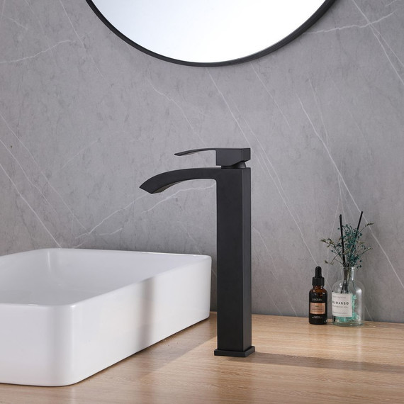 Смеситель для раковины высокий Abber Wasserfall AF8611B, черный матовый, Цвет производителя: чёрный матовый - 2 Смеситель для раковины высокий Abber Wasserfall AF8611B, черный матовый, Цвет производителя: чёрный матовый фото 2