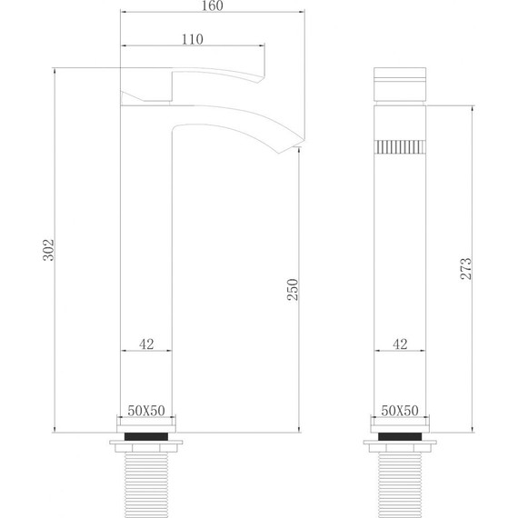 Смеситель для раковины высокий Abber Wasserfall AF8611B, черный матовый, Цвет производителя: чёрный матовый - 3 Смеситель для раковины высокий Abber Wasserfall AF8611B, черный матовый, Цвет производителя: чёрный матовый фото 3