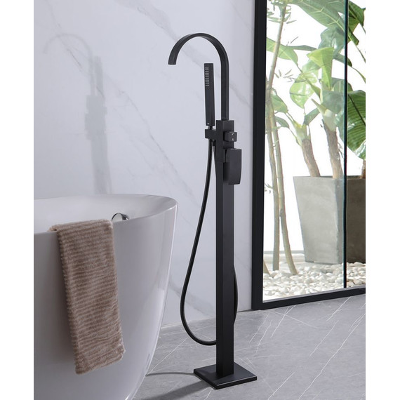 Смеситель для ванны Abber Wasserfall AF8615B, черный матовый, Цвет производителя: чёрный матовый фото 3