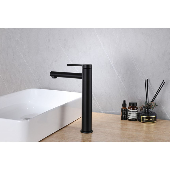 Смеситель для раковины высокий Abber Emotion AF8811B, черный матовый, Цвет производителя: чёрный матовый - 2 Смеситель для раковины высокий Abber Emotion AF8811B, черный матовый, Цвет производителя: чёрный матовый фото 2