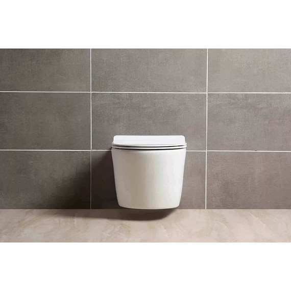 Инсталляция с подвесным унитазом комплект: Grohe Rapid SL 38772001 с подвесным безободковым унитазом Aquatek Оберон AQ1363W-00 сиденье микролифт, крепление, кнопка смыва хром фото 8