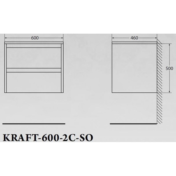 Тумба подвесная со столешницей BelBagno Kraft 120 см KRAFT-600-2C-SO-BO+EK-120-AS-BO-R фото 4