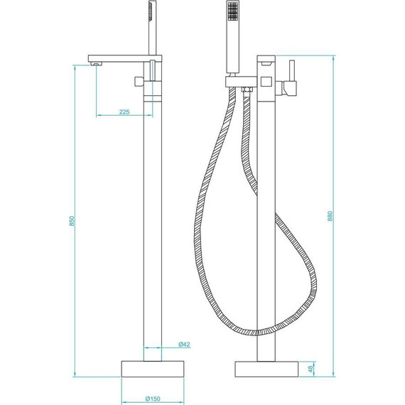 Смеситель для ванны RGW SP-350B 511405350-04, черный матовый фото 4