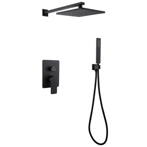 Душевая система для душа Abber Weiss Insel AF8018B, черный матовый -  Душевая система для душа Abber Weiss Insel AF8018B, черный матовый фото